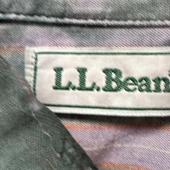 L.L. Bean Shirt Tie Dye Size Large Cotton Grunge Distressed Long Sleeve Button - Picture 7 of 11